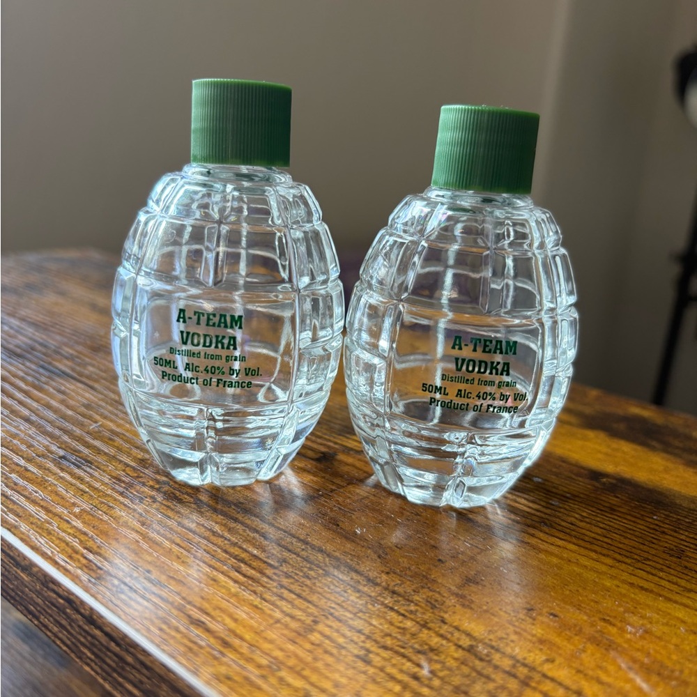A-Team Vodka Mini Bottles with Green Caps
